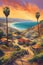 California painted in an artistic painterly way with vivid imagination