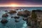 California Rocky Coastline Sunset