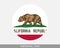 California Round Circle Flag. CA USA State Circular Button Banner Icon. California United States of America State Flag. Golden Sta