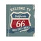 California route 66 label. Vector illustration decorative design