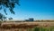 California rural landscape. Fields and Old Wooden Barn