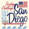 California San Diego typography, t-shirt Printing design, Summer vector Badge Applique Label