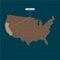 California. States of America territory on dark background. Separate state. Vector illustration