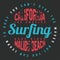 California surf typography for t shirt print. T-shirt graphics