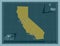 California, United States of America. Solid. Labelled points of