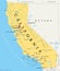 California, United States, political map