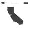 California US State Vector Map Isolated on White Background. High-Detailed Black Silhouette Map of California