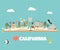 California vector concept for banners, tour guides