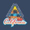 California - vector illustration concept in vintage style for t-shirt and other print production. Palms. Badge logo design. Retro