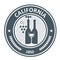 California vineyard emblem - wine bottels