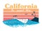 California wave print