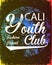 California youth club vector illustration concept in vintage graphic style for t-shirt and other print production. Palms; wave