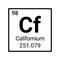 Californium chemical element atom icon vector symbol.
