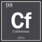 Californium chemical element, dark square symbol
