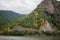Calimanesti Caciulata mountains in Romania, Olt river valley and forests scenic views of nature