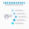 Calipers, Measure, Micrometer, Repair, Scale Line icon with 5 steps presentation infographics Background