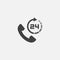 Call 24h support icon vector