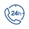 Call center 24 hours icon, Operator customer support symbol, Help center, Technical social support, All day business and service