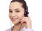 Call center consultant with headphones