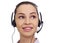 Call center consultant with headphones