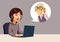 Call Center Employee Talking to a Senior Customer Vector Cartoon