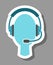 Call center icon that symbolizes helpline and telemarketing