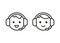 Call center line art icon, customer support help service symbol. Face with headset. Operator call center, agent, account