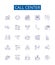 Call center line icons signs set. Design collection of Callcenter, Call center, Callcenter Operator, Telemarketing