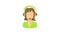 Call center operator with phone headset icon animation