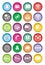 Call center round icon sets