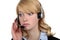 Call-center worker listening