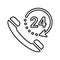 Call, chat, contact, contact us line icon. Outline vector