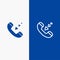 Call, Communication, Incoming, Phone Line and Glyph Solid icon Blue banner Line and Glyph Solid icon Blue banner