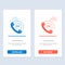 Call, Communication, Phone, Support  Blue and Red Download and Buy Now web Widget Card Template