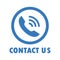 Call, contact us blue icon, communication