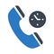 Call duration glyph color vector icon