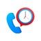 Call duration icon, Call Waiting, time. Vector stock illustration.