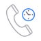 Call duration thin color line vector icon