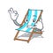 Call me beach chair mascot cartoon