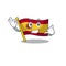 Call me flag spain with in the mascot shape