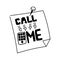 Call me note, Sticker to record, vector Hand drawn