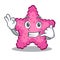Call me pink starfish animal on mascot sand