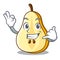 Call me sliced fresh juicy pear mascot cartoon