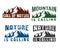 call of nature mountains vector sign sticker design