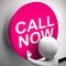 Call now button for contacting help desk using voip - 3d illustration