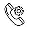 Call setting thin line vector icon