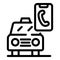 Call smart taxi icon, outline style