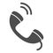 Call solid icon. Classic phone, telephone symbol, glyph style pictogram on white background. Business or communication