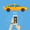 Call taxi cab from mobile phone application online