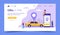 Call a taxi landing page. Concept illustration with taxi car a smartphone, small people characters.